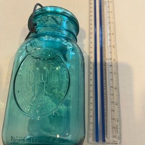Centennial Ball Mason jar, turquoise glass